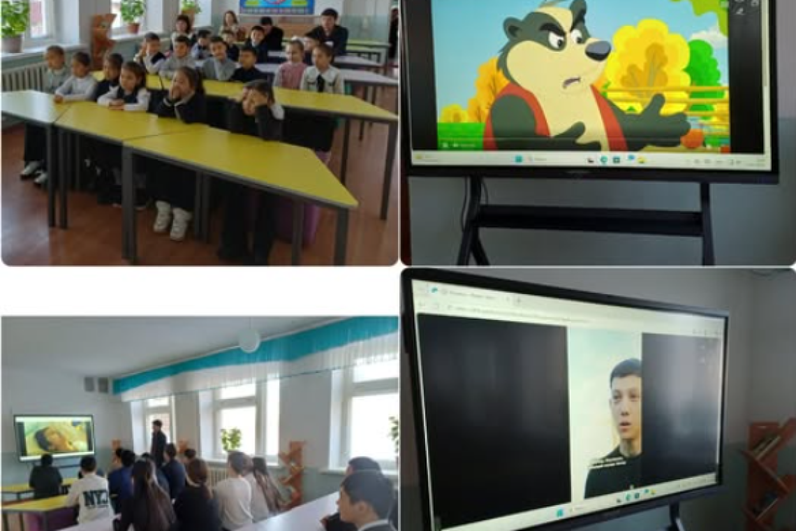 Заң және тәртіп құқықтық айлығы аясында мектебіміздің оқушыларына алаяқтық пен лудомания(құмар ойындары), онлайн ойын,криптовалютаның зияны туралы танымдық бейнероликтер көрсетілді.